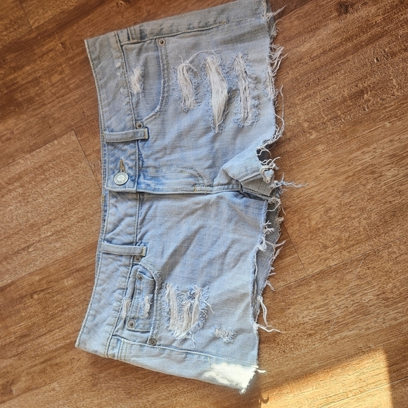 Distressed Denim Women Shorts - Picture 1 of 5